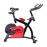 Pinty Upright Stationary Exercise Bike with LCD Screen Fitness Equipment for Indoor Cardio Workout Gym – Rear Wheel Style