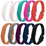 Bands for Fitbit Flex 2, Classic Silicone Fitness Replacement Accessories Wrist Band for 2016 Fit bit Flex2, Pack of 10, Buckle Design