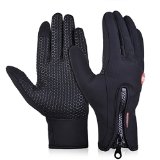 DREAMY Winter Touch Screen Windproof Coldproof Thermal Leisure Camping Thermal Gloves(Black,Small)