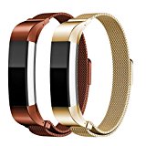 Metal replacement Bands for Fitbit Alta Coffee Brown and Gold