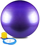 Anti Burst and Slip Resistant Yoga Ball – Exercise Ball, Fitness Ball, Total Body Balance Ball By Utopia Home (65 CM)