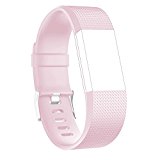 Fitbit Charge 2 Replacement Elastomer Bands, RedTaro Accessories Fitbit Charge 2 Heart Rate Fitness Wristbands Large Blush Pink