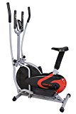 Merax Elliptical Bike 2-in-1 Cross Trainer Upright Exercise Fan Bike (Black&Red)