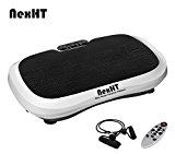 NexHT Fitness Body Shape Vibration Platform Crazy Fit Massage Exercise Machine Whole Body Workout Trainer with Remote Controller &Resistance Bands, Max User Weight 330lbs.(White 89008A)