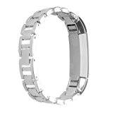 Newest Premium Replacement Accessory Metal Watch Bands Bracelet Strap for Fitbit Alta (No Tracker) (Style A: silver)