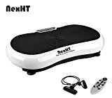 NexHT Fitness Body Shape Vibration Platform Crazy Fit Massage Exercise Machine Whole Body Workout Trainer with Remote Controller &Resistance Bands, Max User Weight 330lbs.(White 89007A)