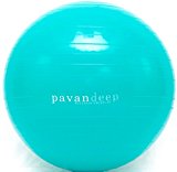 2000lbs Exercise Stability Ball By Pavandeep Anti Burst Perfect for Pilates Yoga Gym Fitness Fitballing | Use As Desk Chair | Pump Included | Phthalate FREE (Aqua, 55cm)