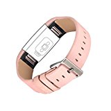 For Fitbit Charge 2, TreasureMax Leather Replacement Band for Fitbit Charge 2 Band / Charge 2 / Fitbit 2 / Charge 2 Fitbit / Fitbit Charge 2 Bands,Blush Pink (No Tracker)