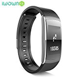 IWOWNFIT I6 PRO Smart Wristband Fitness Tracker Heart Rate Monitor IP67 Waterproof Bluetooth Smart Band Bracelet for Android IOS (Black)
