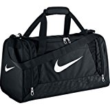 New Nike Brasilia 6 Small Duffel Bag Black/Black/White by Nike