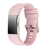 Charge 2 Band Replacement,Classic Silicone Band Accessories Adjustable Strap For Fitbit Charge 2 Heart Rate Fitness Wristband (Pink)