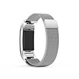 Fitbit Charge 2 Metal Band Silver, Ztotop Accessories Milanese Loop Stainless Steel Metal Bracelet Strap with Unique Magnet Lock for Fitbit Charge 2 HR 5.5″ – 9.3″