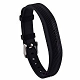 Huishang Flex 2 Bands for Fitbit Flex 2 Fitness , accessories With Chrome Claspor Soft Silicone Bracelet Strap ,Wristband Adjustable Repalcement (Black)