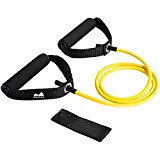 Reehut Single Resistance Band, Exercise Tube – With Door Anchor and Manual Yellow