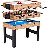 MD Sports 48″ 3-In-1 Multi-Game Combo Table Billiards, Slide Hockey, and Soccer