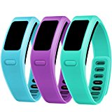 SnowCinda 10 PCS Silicone Wristbands Replacement Bands with Metal Clasps for Garmin Vivofit Bands (Sky blue + Teal + Purple Small)