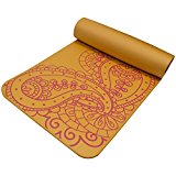 Fit Spirit Extra Thick Yoga Mat Paisley Orange ½” Inch