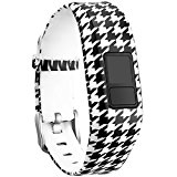SKYLET Garmin vivofit 3 Silicone Replacement Bands with Secure Watch Clasp (No Tracker) (002: Houndstooth, Standard (6.0-9.0 in))
