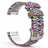 Fitbit Charge 2 Band, MoKo Soft Silicone Adjustable Replacement Sport Strap Band for 2016 Fitbit Charge 2 HR Heart Rate + Fitness Wristband, Wrist Length 5.70″-8.26″, Colorful M Strips
