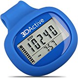 3DActive Small Walking 3D Pedometer Activity Fitness Tracker with Clip and Lanyard, A640U (Blue)