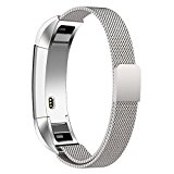 IPELY Fitbit Alta Bands, Milanese Magnetic Loop Stainless Steel Replacement Accessory Band Bracelet Strap for Fitbit Alta Tracker , Silver