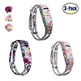 Hotodeal Replacement Bands for Fitbit Flex, Fashion Silicone Wristband Accessory, Colorful Band Design with Adjustable Metal Clasp, Prevent Tracker Falling Off, Cute Patterns, Comfortable, Pack of 3