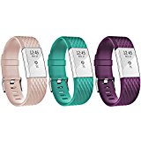 HWHMH Adjustable Replacement Sport Strap Band for Fitbit Charge 2 Fitness Watch, Classic, 12 Colors (3D Rhombic: 3PCS Bands, Wrist 5.5″- 8.1″)