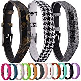 Huishang Flex 2 Accessory Bands for Fitbit Flex 2 / Fitbit flex2, With Chrome Claspor Soft Silicone Fitness Bracelet Strap ,Wrist Band Adjustable Repalcement (Goldflower,Wind,Bat)