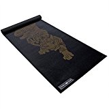 Peace Yoga 6mm Thick Pilates Yoga Mat with Printed Design, Black Tiger