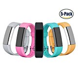 Fitbit Alta Bands, Konikit Soft Adjustable Replacement Band Accessory with Secure Watch Clasps for Fitbit Alta, Pack of 5