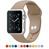 ISTYLE Apple Watch Band, Soft Silicone Replacement Sport Band TPU iWatch Strap for Apple Watch – 38mm TPU Walnut