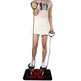 WolfWise Mini Stepper with Resistance Bands and LCD display Exercise Twist Step Machine – Red + Black