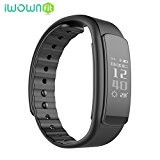 iWOWNfit I6 HR Smart Wristband Fitness Tracker Heart Rate Monitor IP67 Waterproof Bluetooth Smart Band Bracelet for IOS Android (Black)
