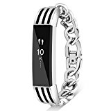 Fitbit Alta Wristband/Fitbit Alta Band/Fitbit Alta Bracelet/Fitbit Alta Replacement Band/Fitbit Alta Accessory, VOMA Design Stainless Steel Chain(Silver)