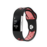 Fitbit Charge 2 Band, Hanlesi Silica gel Soft Silicone Adjustable Fashion Replacement Sport Strap Band for Fitbit Charger 2 Smartwatch Heart Rate Fitness Wristband