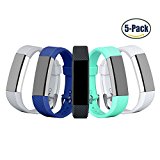 Fitbit Alta Bands, Konikit Soft Adjustable Replacement Band Accessory with Secure Watch Clasps for Fitbit Alta, Pack of 5