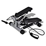 Adjustable Resistance Sturdy Steps min Scan Count Time Calories Chest Back Shoulders Aerobic Fitness Exercise Training Workout Computer Cardio Adjustable Gym Stair Swing Twist Stepper Machine and Rope