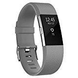 Fitbit Charge 2 Bands, AK Classic Edition Adjustable Comfortable Replacement Wristbands for Fitbit Charge 2 Heart Rate [No Tracker] (Gray, Small)