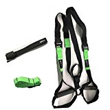 JoyFit – Suspension Body Fitness Trainer, Adjustable Buckles and HEAVY DUTY Grip Handles For Resistance Home Gym Fitness Training (Green)