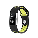 Fitbit Charge 2 Band, Hanlesi Silica gel Soft Silicone Adjustable Fashion Replacement Sport Strap Band for Fitbit Charge 2 Smartwatch Heart Rate Fitness Wristband