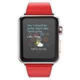 ISTYLE Apple Watch Band, Genuine Leather Replacement Watchband iWatch Straps Wrist Band with Classic Metal Clasp Buckle for iWatch Sport & Edition – 38mm Leather Red