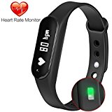 Fitness Tracker Gosund C6 Heart Rate Monitoring Fitness Watch with Pedometer Call SMS Reminder(Black)