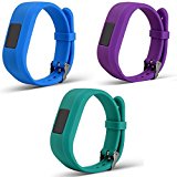 ECSEM Replacement Bands and Straps for Garmin vivofit JR, [fits 6~8.5 inch wrists], Blue/Teal/Purple