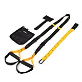 KYLIN SPORT Suspension Straps Heavy Duty Pro Bodyweight Trainer For Home Workout GYM MMA Resistance Training (Yellow (Tension Supported 770 LBS))