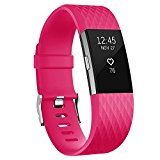 Fitbit Charge 2 Bands, AK Special Edition Adjustable Comfortable Replacement Wristbands for Fitbit Charge 2 Heart Rate [No Tracker] (Fushcia, Small)