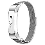 For Fitbit Alta Bands, TreasureMax Milanese Magnetic Mesh Band for Fitbit Alta / Fitbit / Fitbit Bands / Fitbit Alta Accessories / Fitbit Alta Band. (5.5-8.1 In, Silver)
