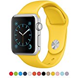 ISTYLE Apple Watch Band, Soft Silicone Replacement Sport Band TPU iWatch Strap for Apple Watch – 42mm TPU Yellow