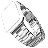 Apple Watch Band, No1seller Extreme Thin&Light Premium Stainless Steel Band Watchband Strap Bracelet with Butterfly Clasp for Apple Watch Series 1, Series 2(Silver, 38mm)