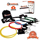 Pureflex Resistance Bands, 12pc Set Includes 5 Exercise Bands, 2 Foam Handles, 2 Ankle Straps, 1 Door Anchor, 1 Fitness Band Carry Bag, 1 Exercise Guide eBook