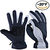 Winter Gloves, OZERO -20ºF Cold Proof Thermal Skiing Glove for Men & Women – Reinforced PU Palm and TR Cotton Insert – Water Resistant & Windproof – Denim-Frost